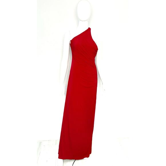 Cache red one-shoulder evening gown - Picture 1 of 5